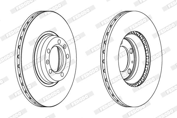 FERODO DDF1434: Piduriketas Ø: 360mm, õhutusega, Ø: 360mm, õlitatud, ilma kruvideta PREMIER