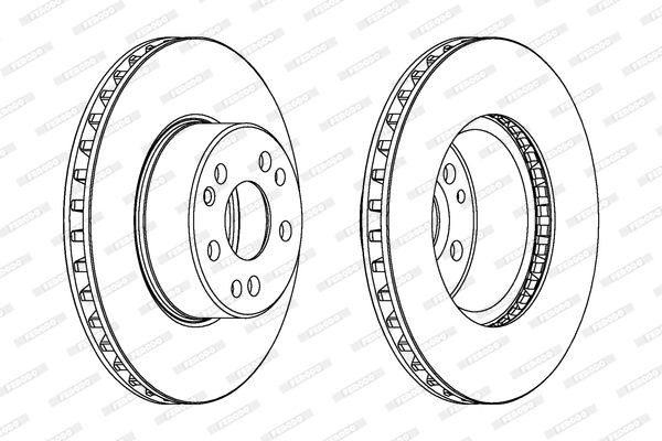 FERODO DDF613: Piduriketas Ø: 310mm, õhutusega, Ø: 310mm, õlitatud, koos kruvidega PREMIER