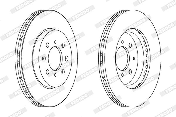 FERODO DDF1713: Piduriketas Ø: 348mm, õhutusega, Ø: 348mm, õlitatud, koos kruvidega PREMIER