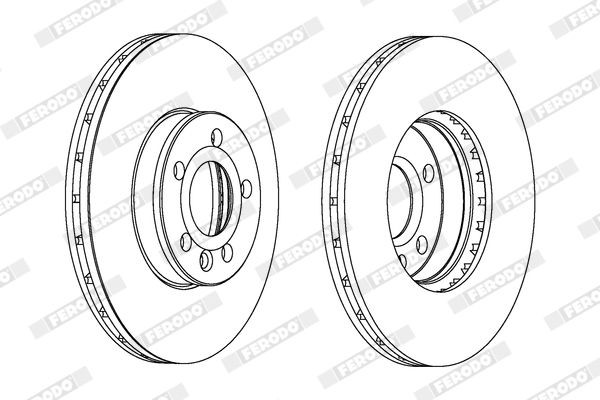 FERODO DDF323: Disc de frână Ř: 245mm, plin, Ř: 245mm, uns, fara suruburi PREMIER