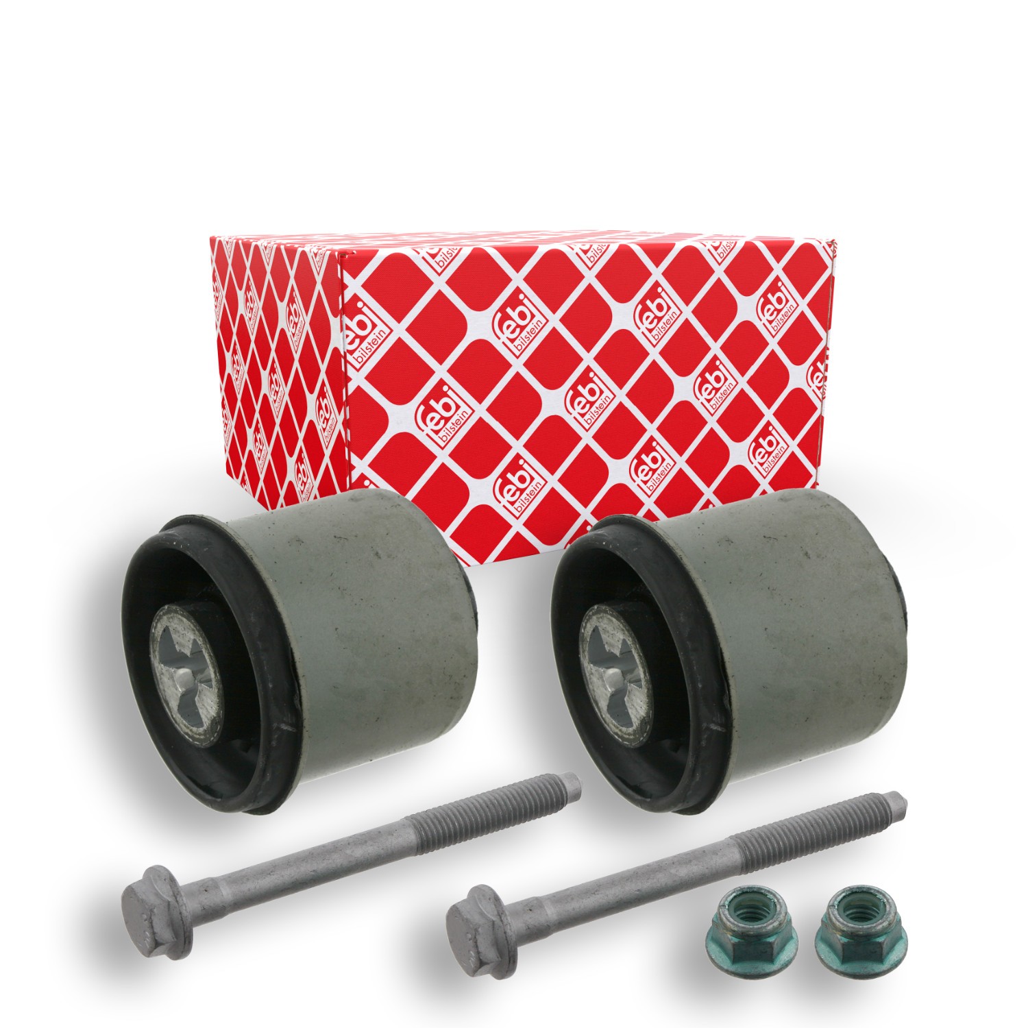 FEBI BILSTEIN 32614: Juego de reparación, cuerpo del eje Eje trasero izquierda, Eje trasero, derecha, con tuercas, con tornillos