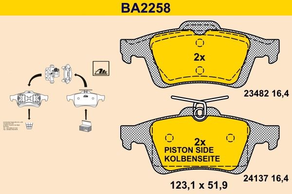Barum BA2258: Piduriklotsid
