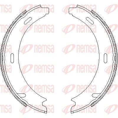 REMSA 4093.01: Set saboti frana, frana de mana puntea spate, 165mm, fara levier, cu acceasorii