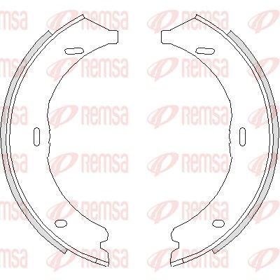 REMSA 4745.00: Set saboti frana, frana de mana puntea spate, 186mm, fara levier, cu acceasorii