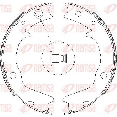 REMSA 4702.00: Piduriklotside komplekt, seisupidur Tagasild, 167mm