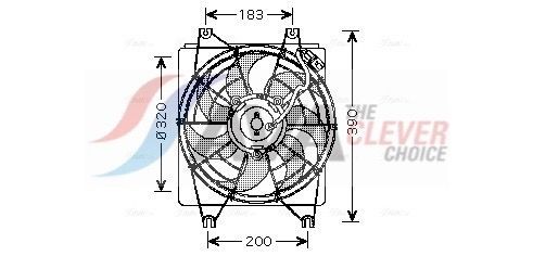 AVA COOLING SYSTEMS HY7522: Ventilator, radiator 310mm, fara unitate de control, cu rama aerisire radiator, fara rezistenta