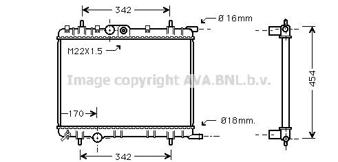AVA COOLING SYSTEMS PE2254: Radiateur du moteur