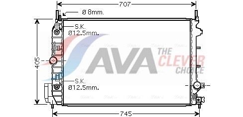 AVA COOLING SYSTEMS OLA2388: Radiaator, mootorijahutus õlijahutiga