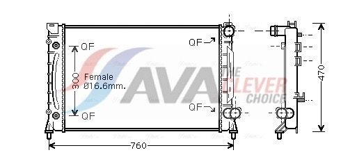 AVA COOLING SYSTEMS AIA2158: Radiatore motore ** CLEVER FIT ** con radiatore dell’olio, con guarnizioni, senza calotta/coperchio, senza serbatoio compensazione