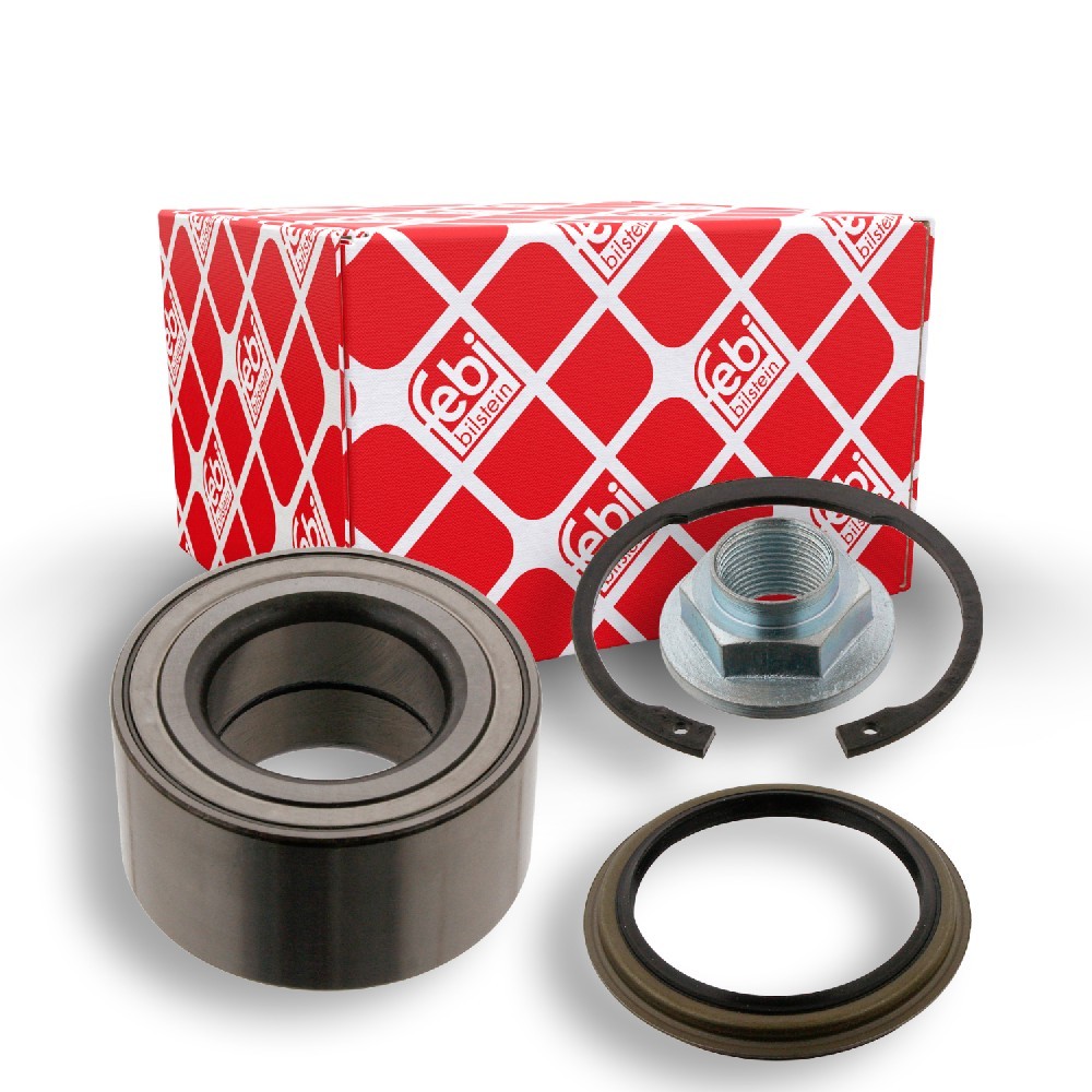 FEBI BILSTEIN 31566: Set rulment roata Axa fata stanga, Axa fata dreapta, cu piuliță ax, cu inel etansare, cu inel siguranta