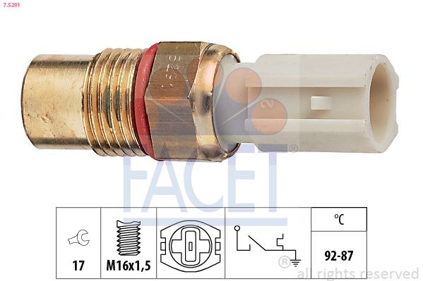 FACET 7.5291: Comutator temperatura, ventilator radiator Made in Italy - OE Equivalent