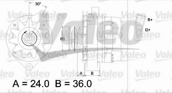 VALEO 433477: Alternator 35A, cu regulator integrat
