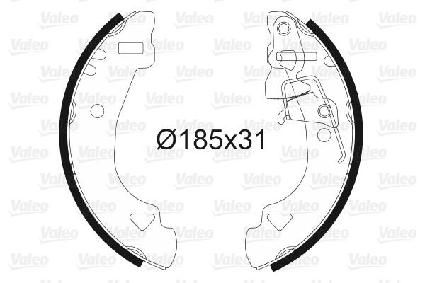 VALEO 562583: Set saboti frana puntea spate, fara cilindru frana (roata)