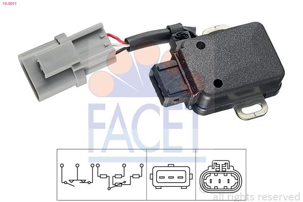 FACET 10.5011: Spjällägesgivare Made in Italy - OE Equivalent