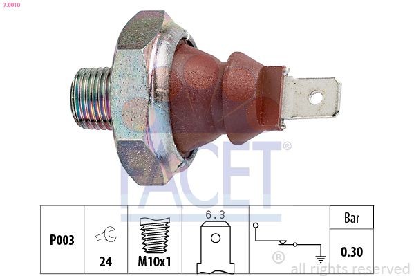 FACET 7.0010: Õlisurvelülitus Made in Italy - OE Equivalent
