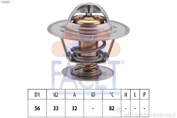 FACET 7.8126: Termostaat, Jahutusvedelik 82°C, Made in Italy - OE Equivalent