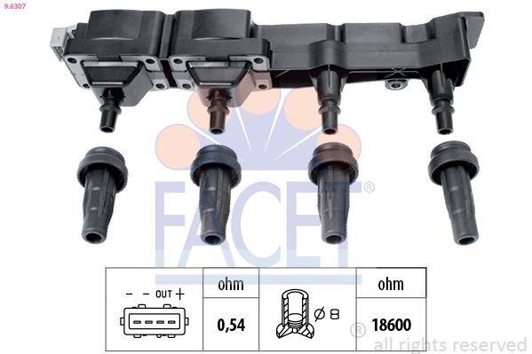 FACET 9.6307: Tändspole OE Equivalent