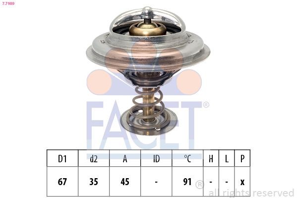 FACET 7.8545S: Termostaat, Jahutusvedelik 82°C