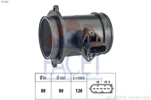 FACET 10.1443: Senzor debit aer Made in Italy - OE Equivalent