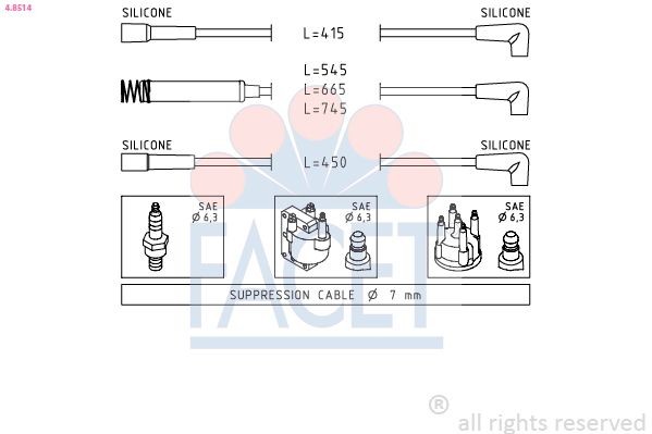 FACET 4.8514: Set cablaj aprinder Made in Italy - OE Equivalent