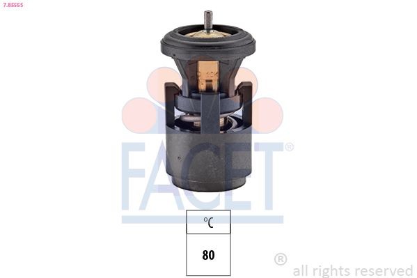 FACET 7.8555S: Termostat, lichid racire 80°C, fara etansare, Made in Italy - OE Equivalent