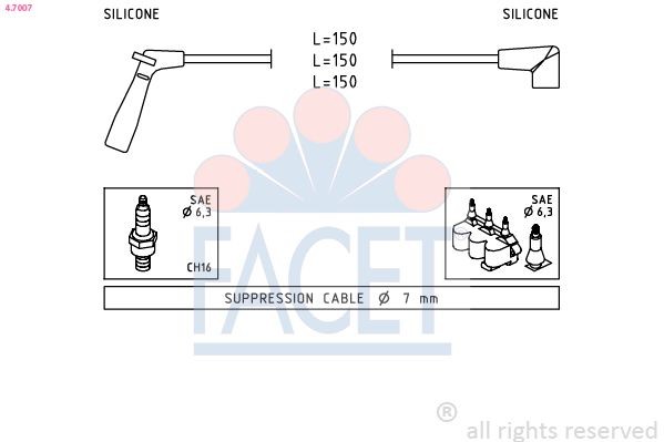 FACET 4.7007: Süütesüsteemikomplekt Made in Italy - OE Equivalent