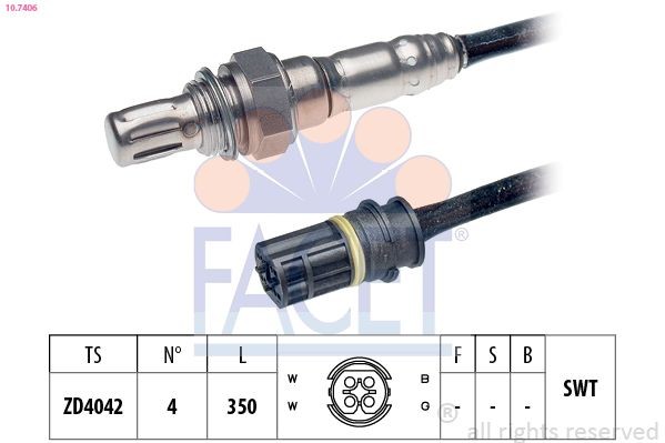 FACET 10.7324: Lambda andur koos kinnitusmaterjaliga, Made in Italy - OE Equivalent