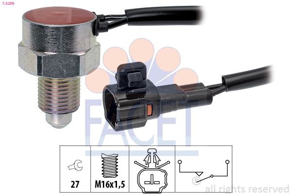 FACET 7.6299: Interruptor, piloto de marcha atrás Made in Italy - OE Equivalent
