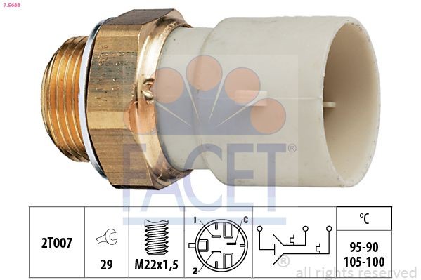 FACET 7.5619: Comutator temperatura, ventilator radiator Made in Italy - OE Equivalent