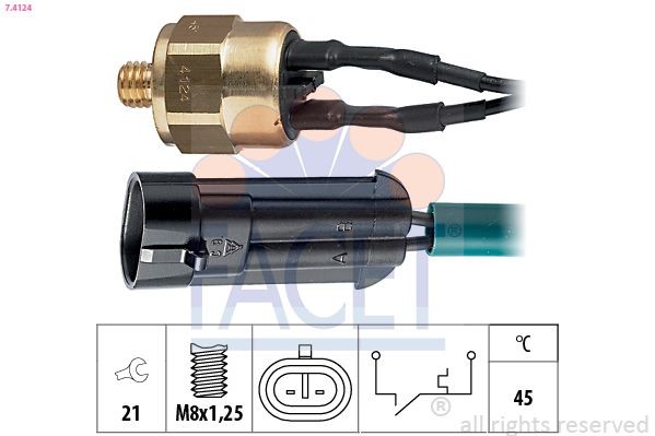 FACET 7.4124: Comutator temperatura, racire Made in Italy - OE Equivalent