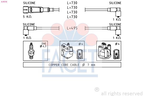 FACET 4.9518: Set cablaj aprinder Made in Italy - OE Equivalent