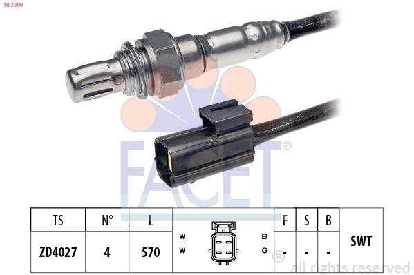 FACET 10.7321: Lambda andur koos kinnitusmaterjaliga, Made in Italy - OE Equivalent