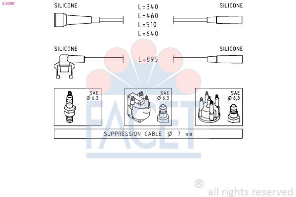 FACET 4.9499: Augstsprieguma vadu komplekts Made in Italy - OE Equivalent
