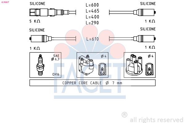 FACET 4.9667: Süütesüsteemikomplekt Made in Italy - OE Equivalent