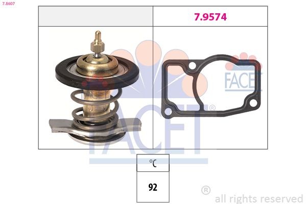 FACET 7.8607: Thermostat d'eau 92°C, Made in Italy - OE Equivalent