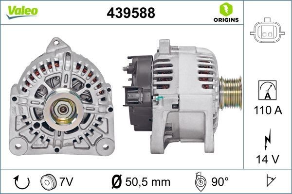 VALEO 439588: Alternator 110A, NEW ORIGINAL PART