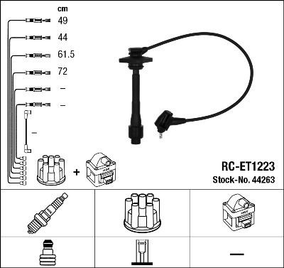 NGK 44263: Set cablaj aprinder negru