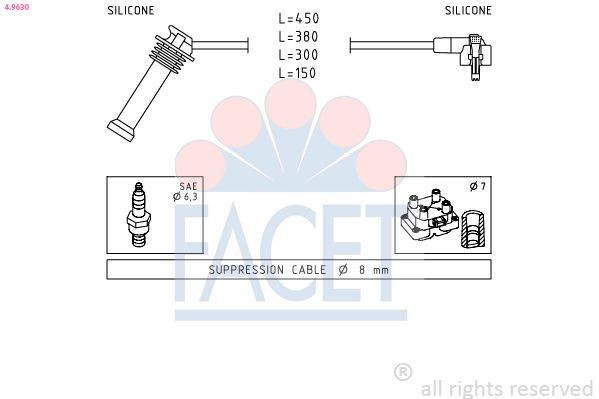 FACET 4.9630: Kit de câbles d'allumage Made in Italy - OE Equivalent