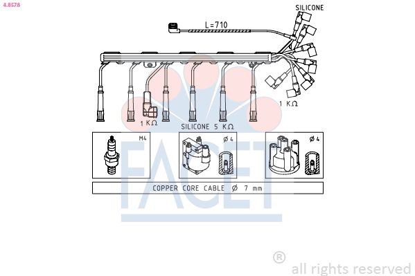 FACET 4.8889: Set cablaj aprinder Made in Italy - OE Equivalent