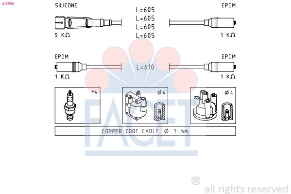 FACET 4.8965: Süütesüsteemikomplekt Made in Italy - OE Equivalent
