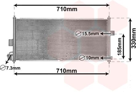 VAN WEZEL 13005201: Condensator, climatizare fara uscator