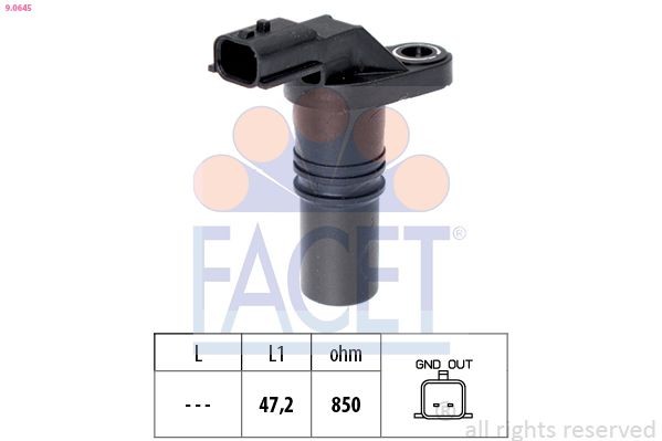 FACET 9.0645: Jutiklis, alkūninio veleno impulsas Made in Italy - OE Equivalent