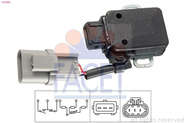 FACET 10.5005: Senzor, pozitie clapeta acceleratie Made in Italy - OE Equivalent