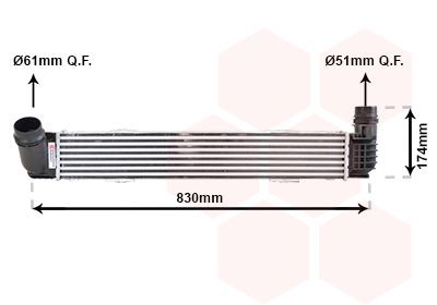 VAN WEZEL 43004413: Intercooler avec raccords rapides
