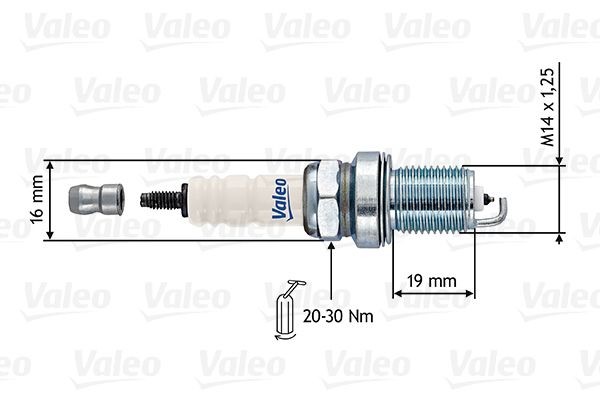 VALEO 246898: Süüteküünal Võtme laius: 16 mm