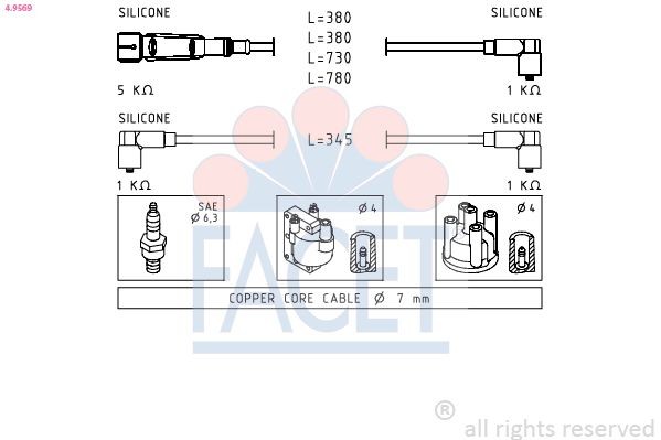 FACET 4.9569: Süütesüsteemikomplekt Made in Italy - OE Equivalent