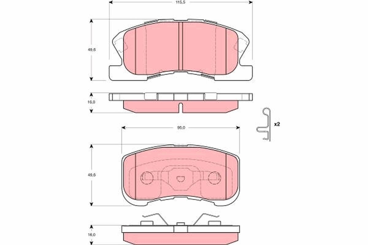 TRW GDB3266: Piduriklotsid