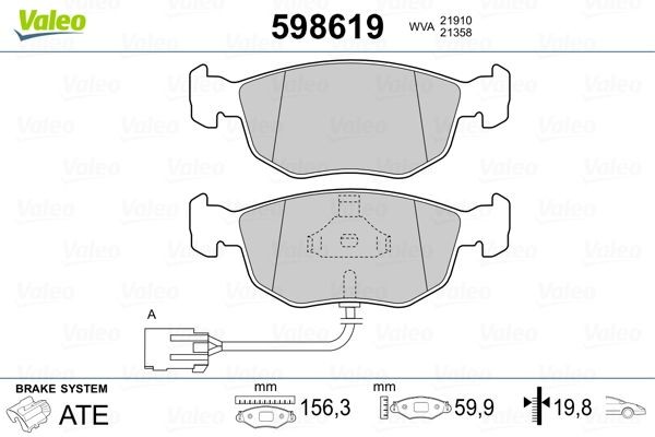 VALEO 598619: Piduriklotsid Esisild