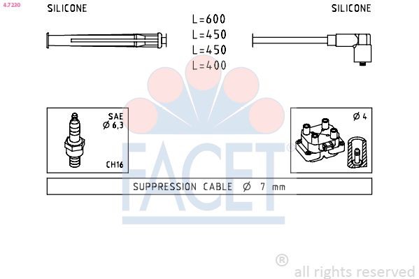 FACET 4.7230: Süütesüsteemikomplekt Made in Italy - OE Equivalent