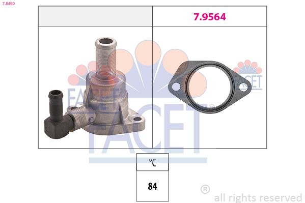 FACET 7.8490: Termostaat, Jahutusvedelik 84°C, Made in Italy - OE Equivalent